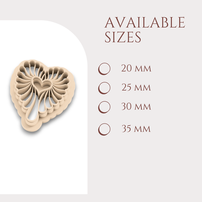 Heart Polymer Clay Cutter – Valentine Embossed 3D Earring Cutter