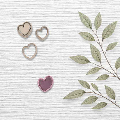 Heart Polymer Clay Cutter – Valentine Embossed 3D Earring Cutter