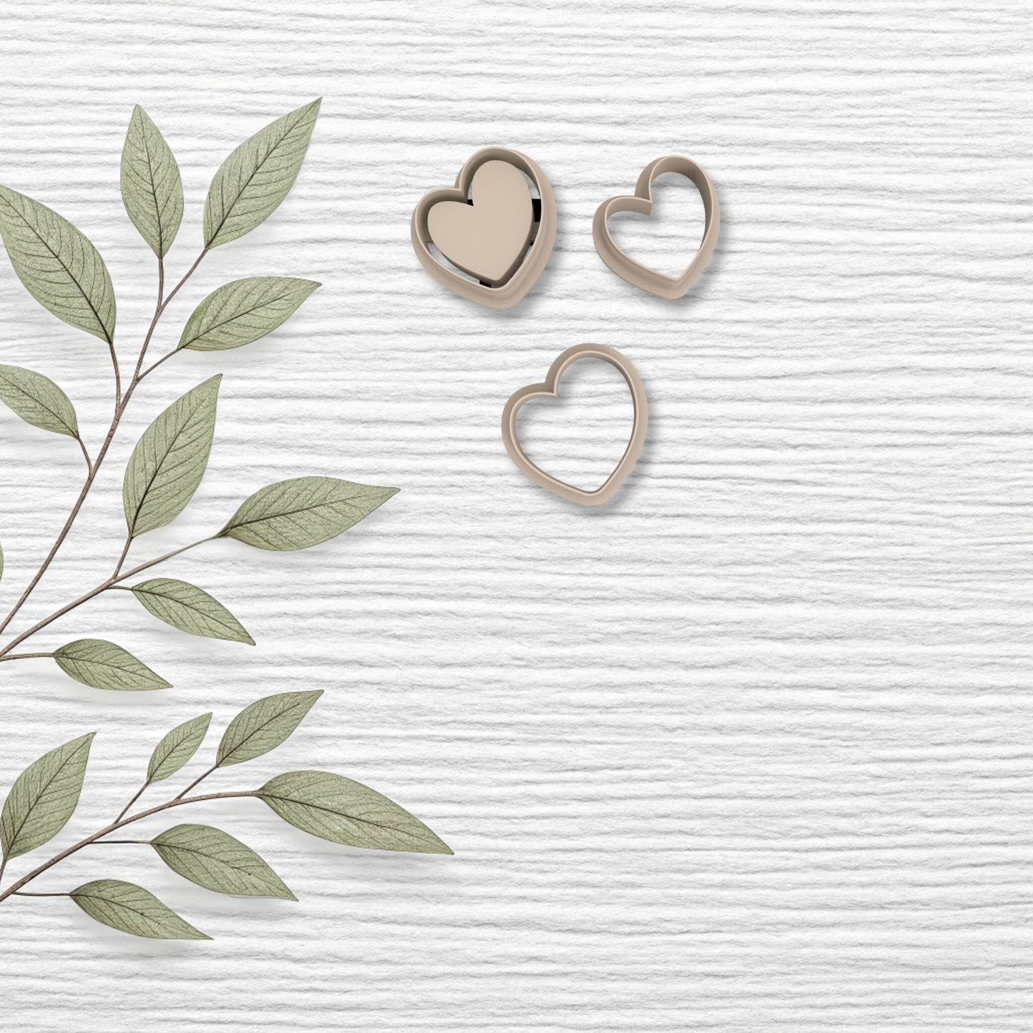 Heart Polymer Clay Cutter – Valentine Embossed 3D Earring Cutter