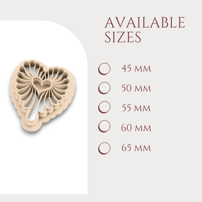 Heart Drop Clay Cutter Set – Valentine Embossed 3D Earring Cutter