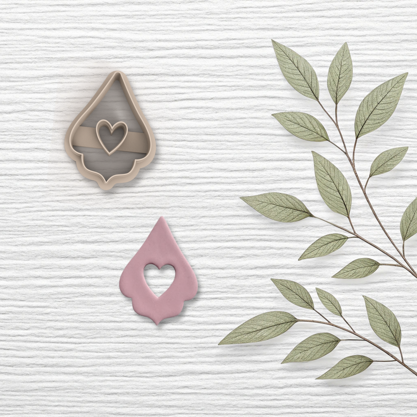 Romantic Heart Polymer Clay Cutter