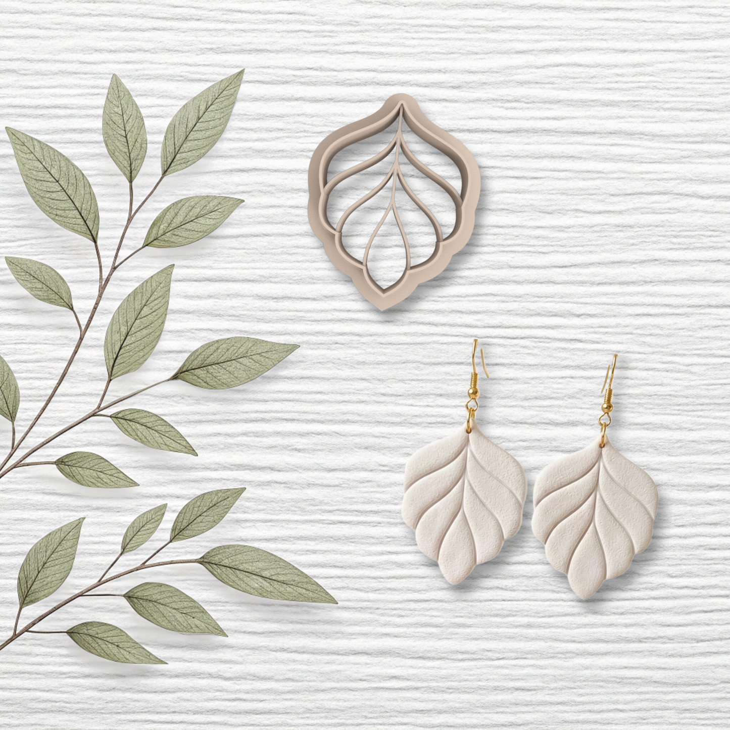 Embossed Leaf Polymer Clay Cutter