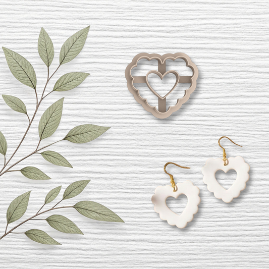Scalloped Cutout Heart Polymer Clay Cutter