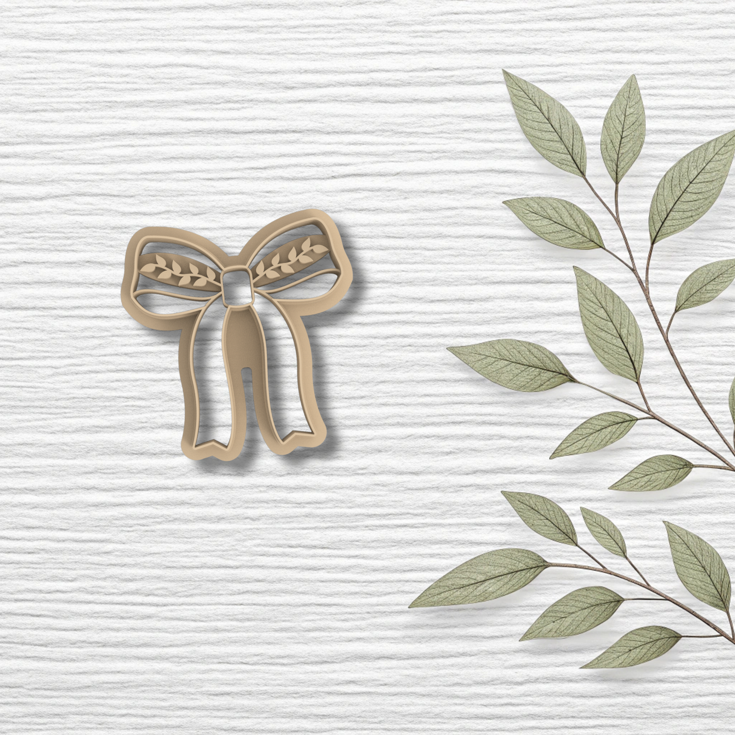 Leafy Bow Polymer Clay Cutter