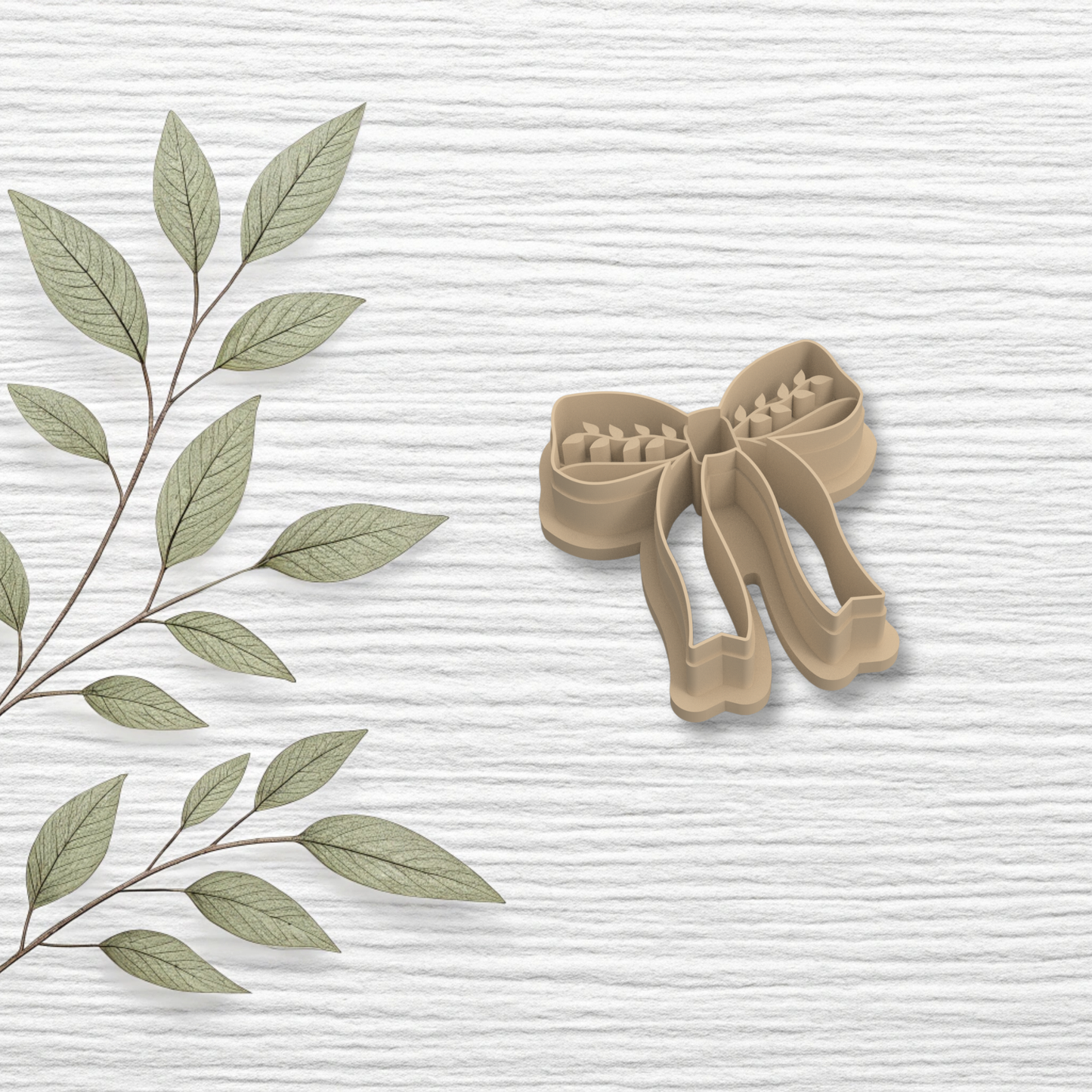 Leafy Bow Polymer Clay Cutter