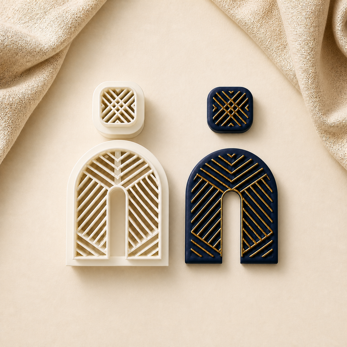 Herringbone Arch Polymer Clay Cutter