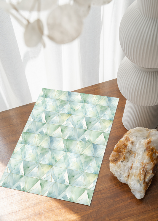 Green Geometric Clay Transfer Sheet