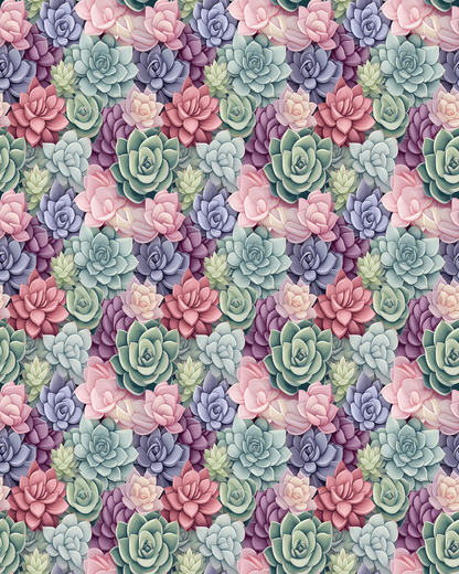 Pink Succulent Clay Transfer Sheet