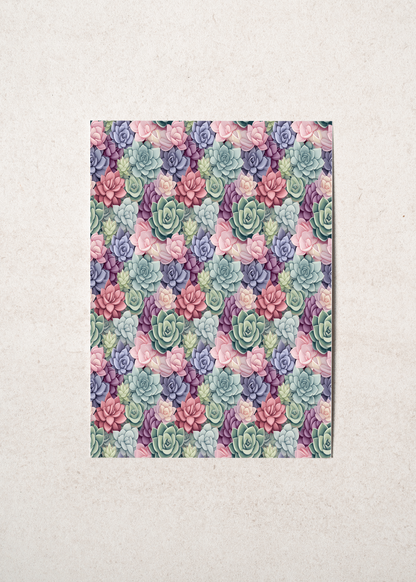Pink Succulent Clay Transfer Sheet