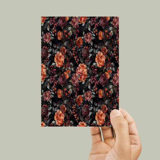 Dark Florals 1126 Clay Transfer Sheet