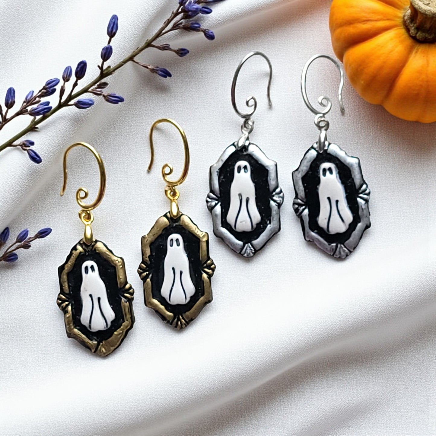 Framed Ghost Clay Earrings