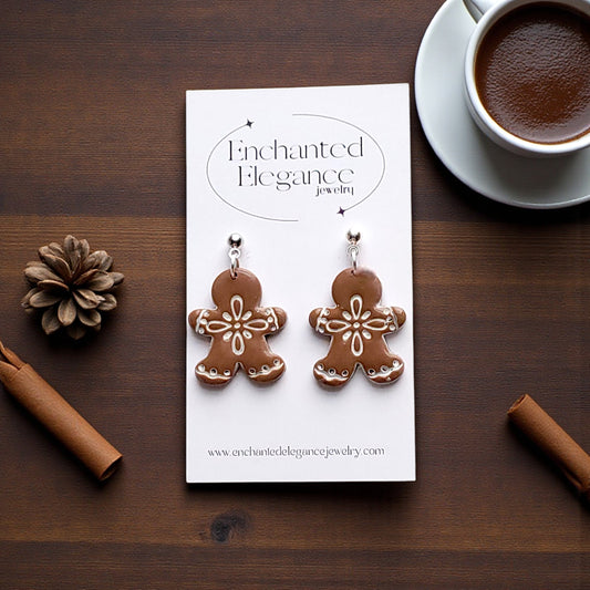 Gingerbread Man Clay Earrings