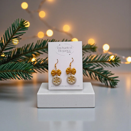 Gold Ornament Clay Earrings