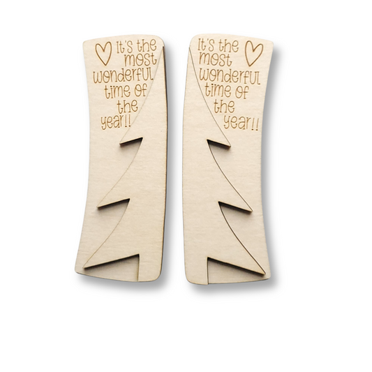 Christmas Tree Wooden Hair Clip Blanks – DIY Wooden Hair Clip Bases
