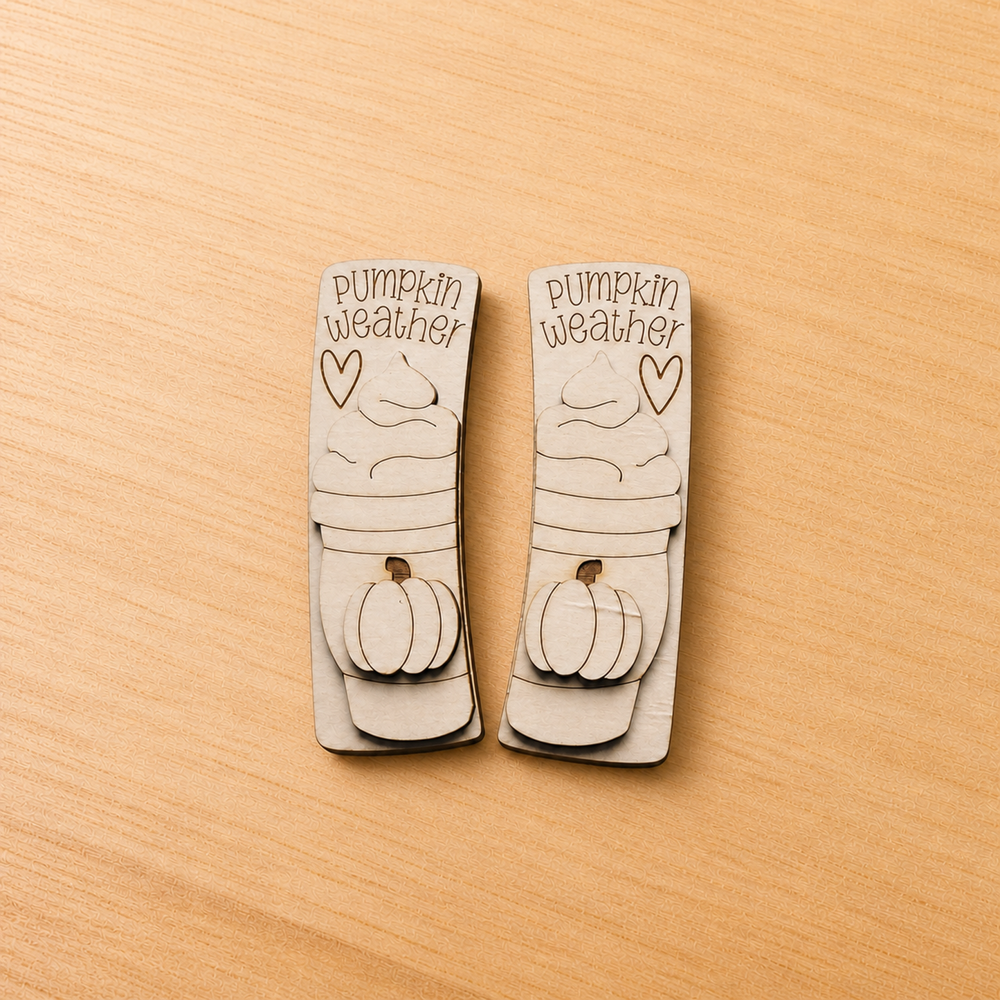 Pumpkin Weather Wooden Barrette Blank – 4.1 in