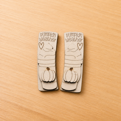 Pumpkin Weather Wooden Barrette Blank – 4.1 in