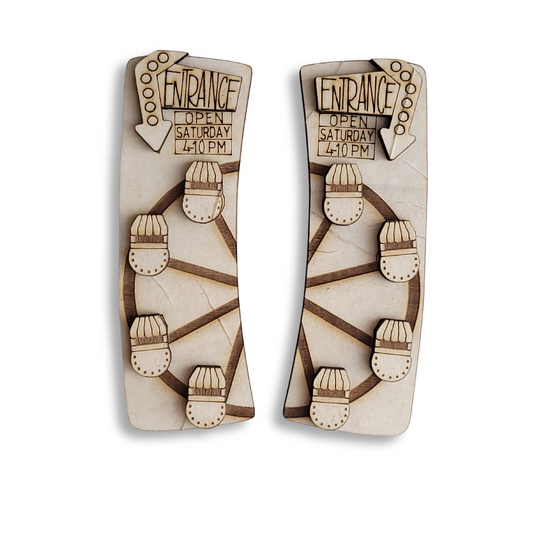 Wooden Ferris Wheel Barrette Blank