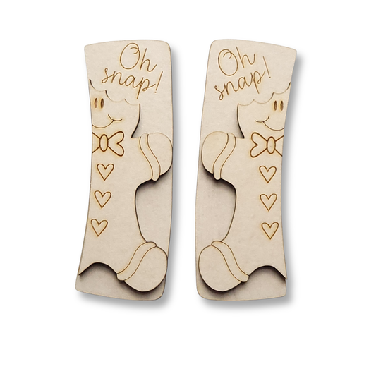 Gingerbread Man Wooden Hair Clip Blanks – DIY Wooden Hair Clip Bases