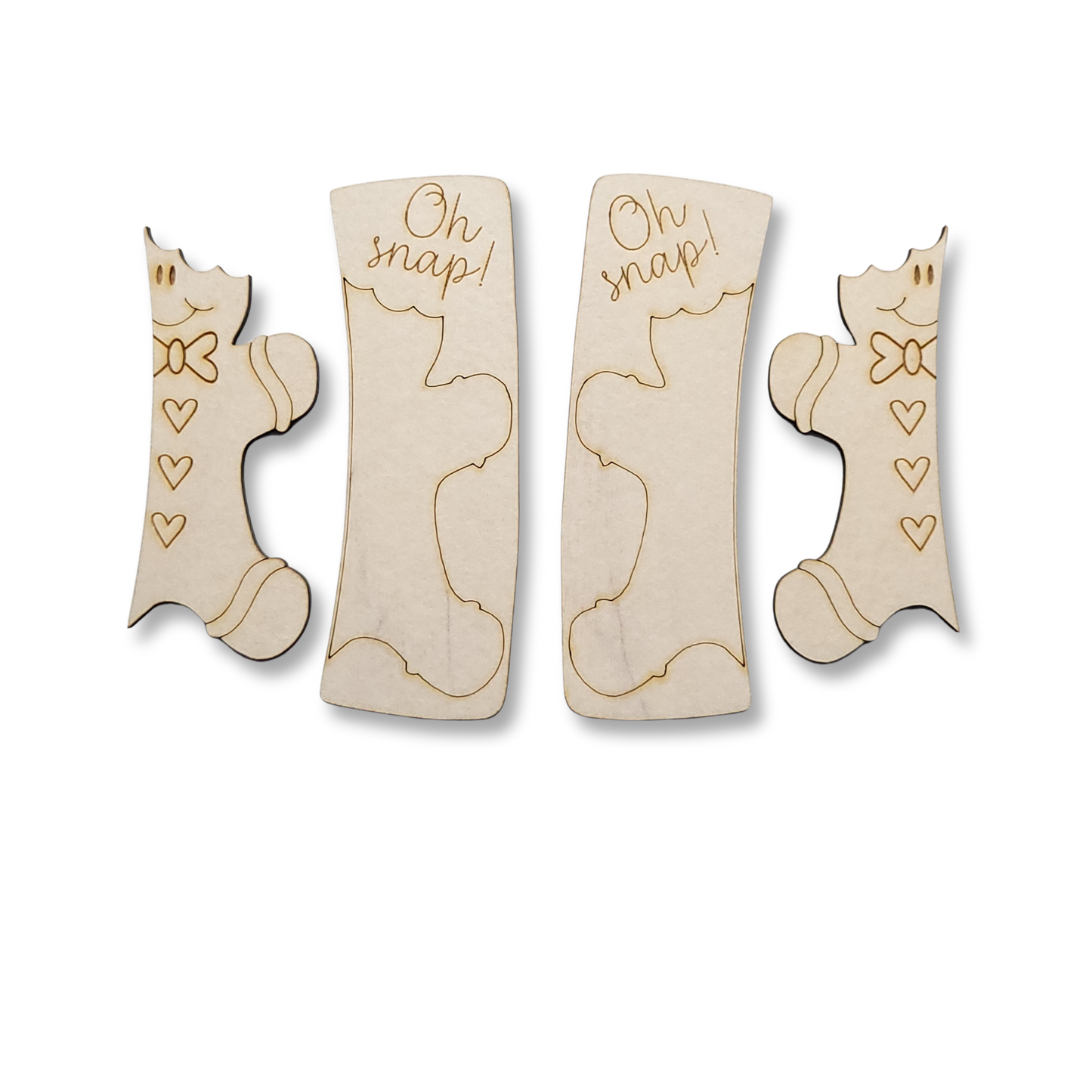 Gingerbread Man Wooden Hair Clip Blanks – DIY Wooden Hair Clip Bases
