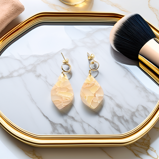 Peaches and Cream Translucent Dangle Earrings