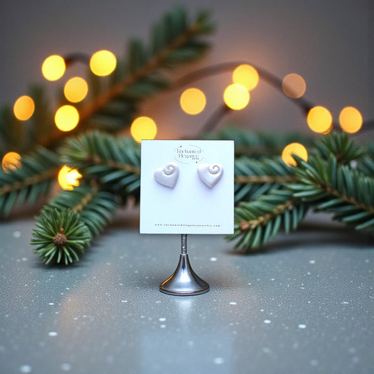 Pearl Heart Stud Earrings