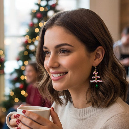 Peppermint Tree Dangle Earrings