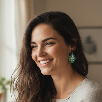 Pine Tree Dangle Clay Earrings