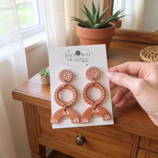 Terra Cotta Boho Clay Earring