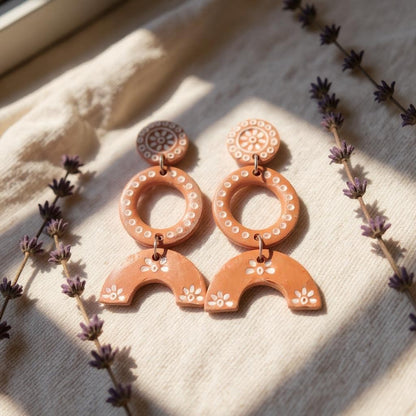 Terra Cotta Boho Clay Earring