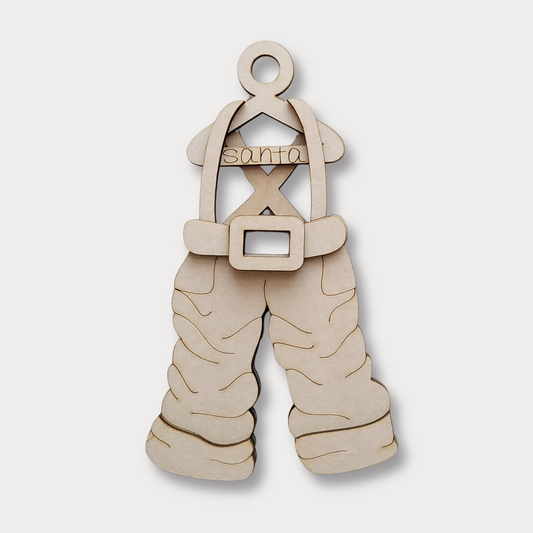 Santa's Suit Wooden Ornament Blank