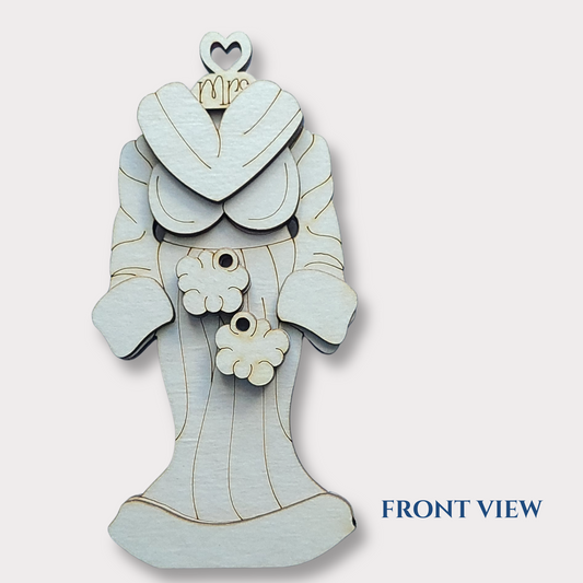 Mrs. Klaus Dress Wooden Ornament Blank
