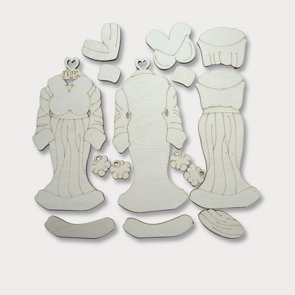 Mrs. Klaus Dress Wooden Ornament Blank