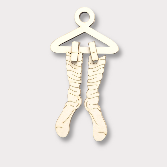 Santa's Magical  Wooden Socks  Ornament Blank