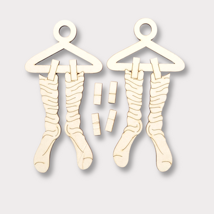 Santa's Magical  Wooden Socks  Ornament Blank