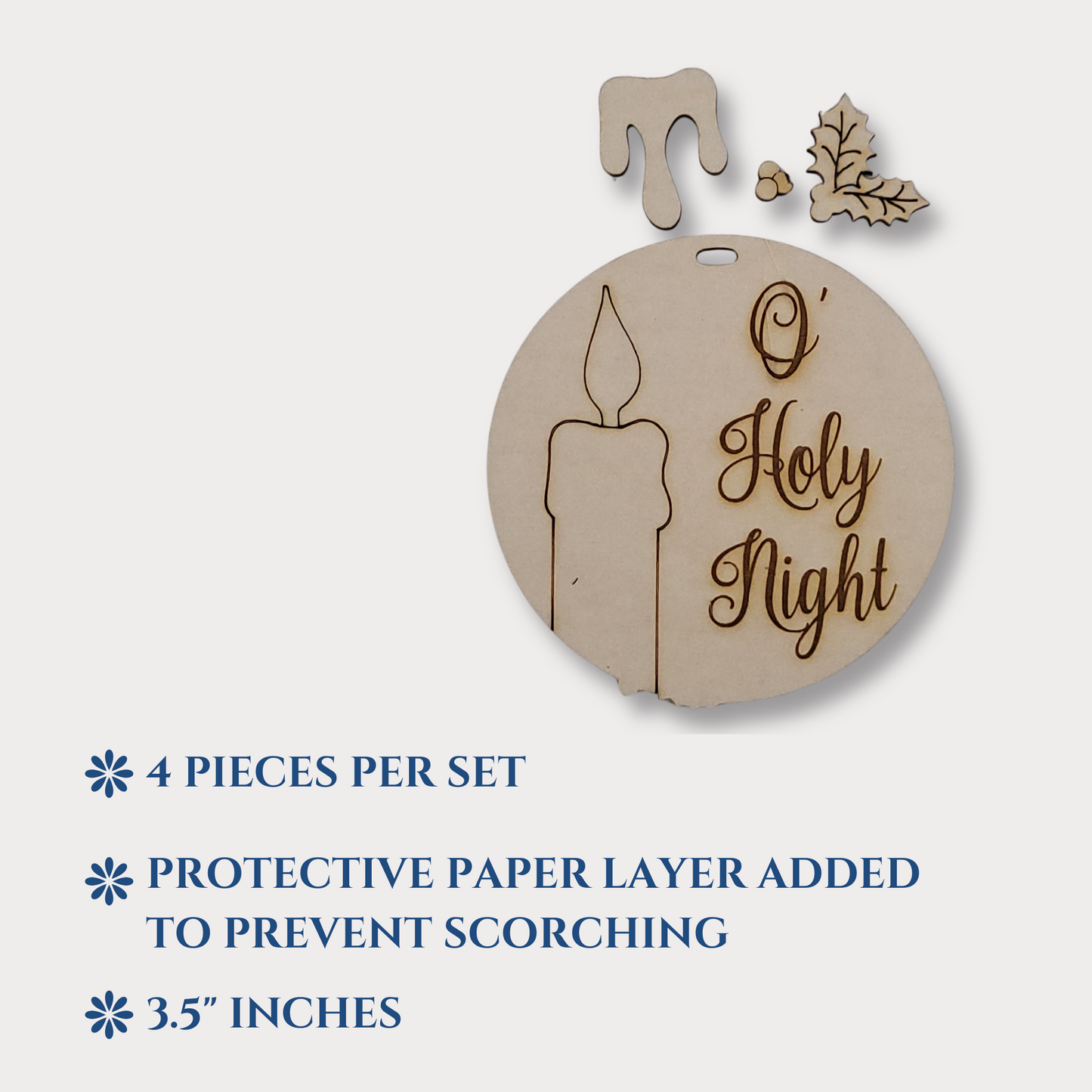O Holy Night Wooden Ornament Blank