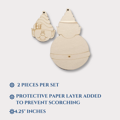 Elf Wooden Ornament Blank