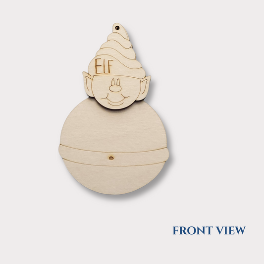 Elf Wooden Ornament Blank