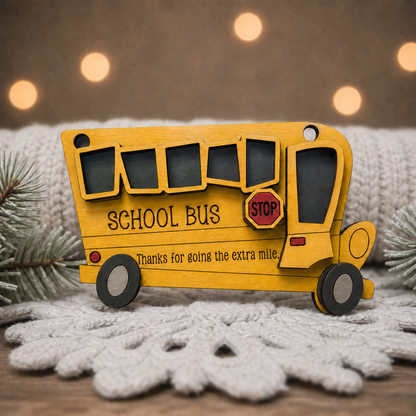 School Bus Christmas Ornament Blank