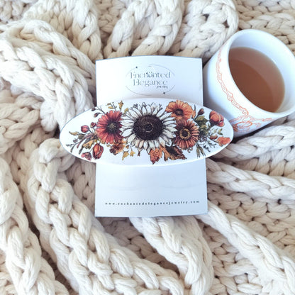 White Sunflower Hair Barrette