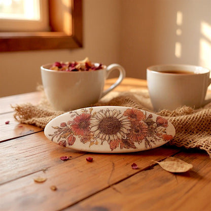 White Sunflower Hair Barrette