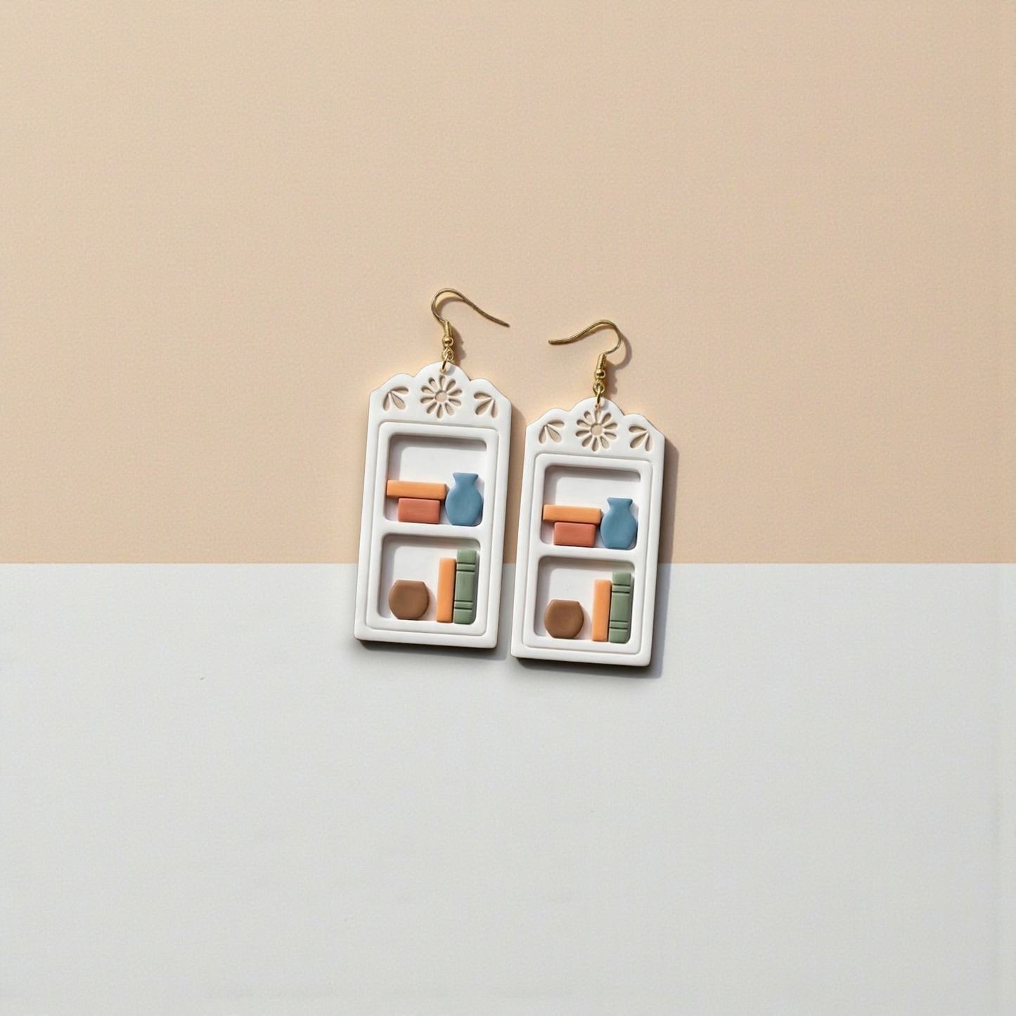 Floral Bookcase Polymer Clay Cutter Set