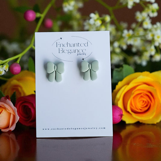 Petite Bow Polymer Clay Stud